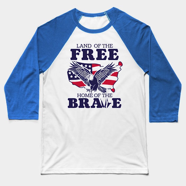 Eagle of Freedom Emblem Baseball T-Shirt by Life2LiveDesign